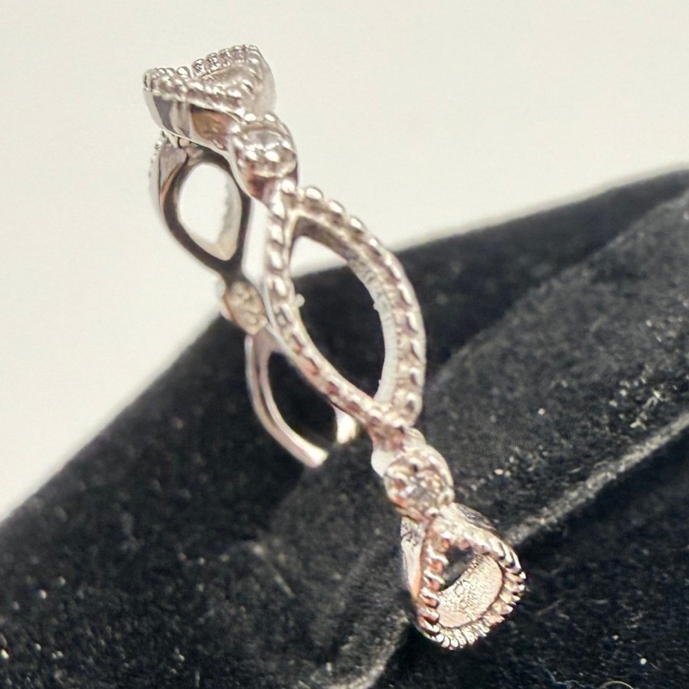 Sterling Silver Diamond Accent Infinity Twist Ring Size 5‎